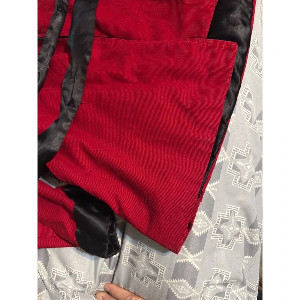 VTG 50-60s Baskin Chicago Mens Large , Red Corduroy Smoking Jacket Lounging Robe
